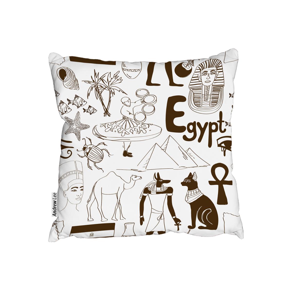 Hand Drawn Sketch Egypt Outdoor Cushion - White / 45cm – image 2