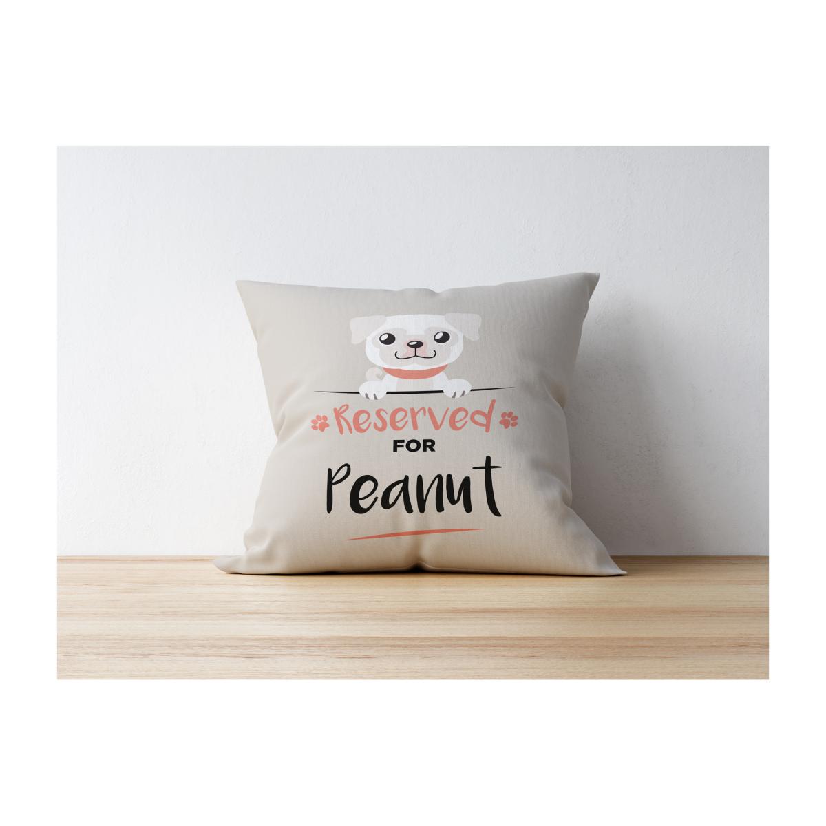 Personalised White Pug Cushion – image 1