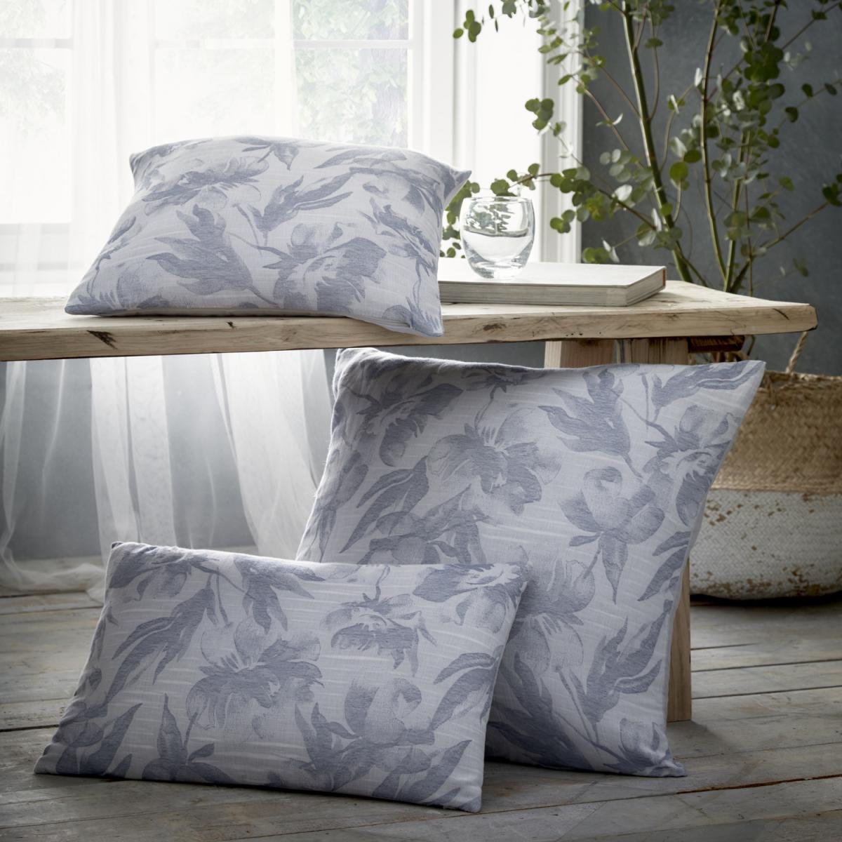 Maya Filled Jacquard Cushion - Blue / 56cm – image 1