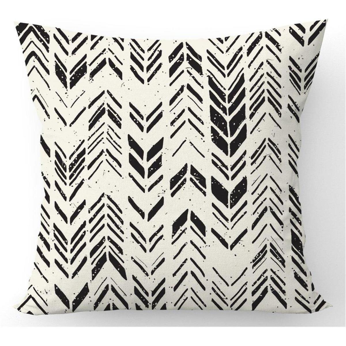 Hand Drawn Chevron Pattern Cushion - Grey / 45cm – image 2