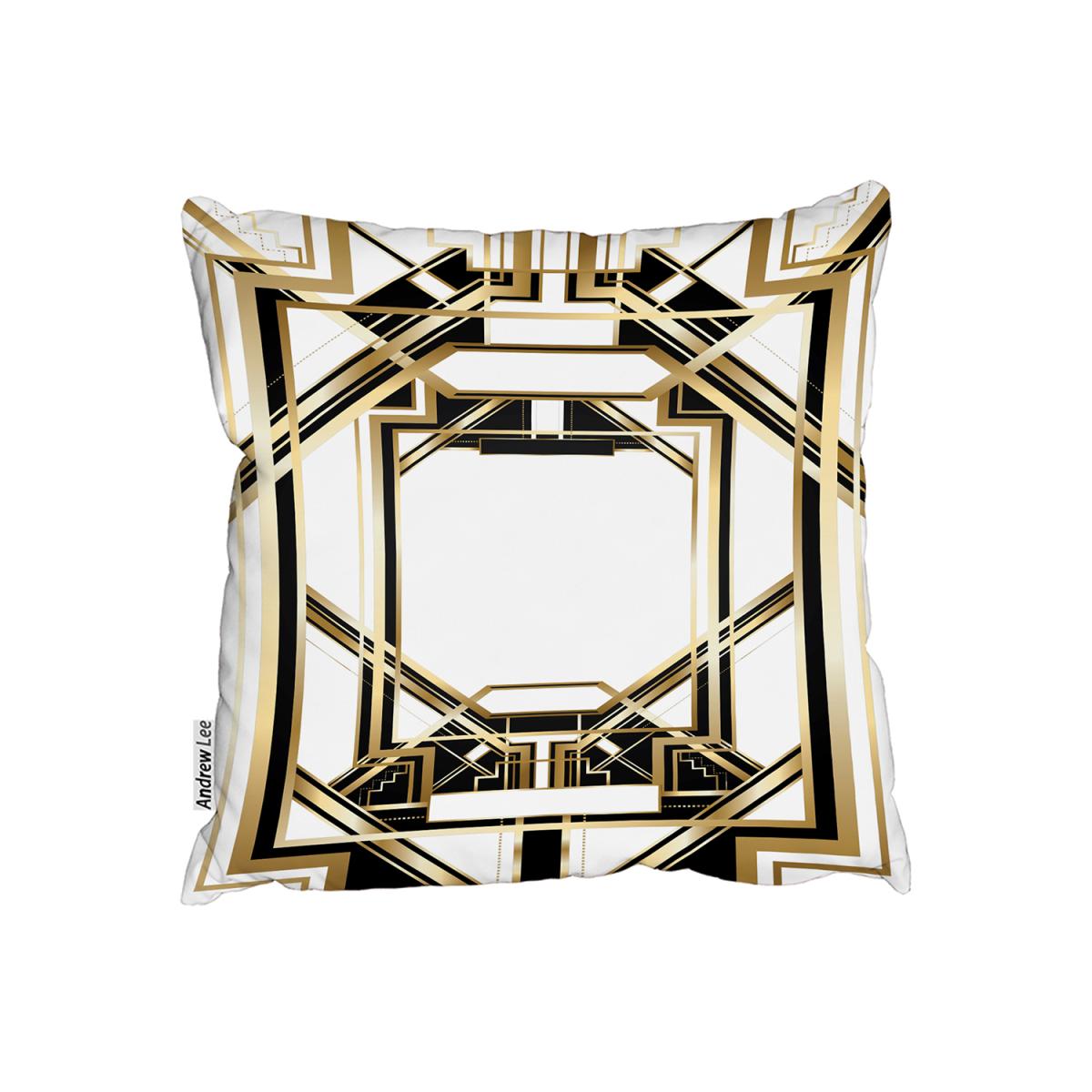 Art Deco Golden Black Frame Cushion - Yellow / 60cm – image 2