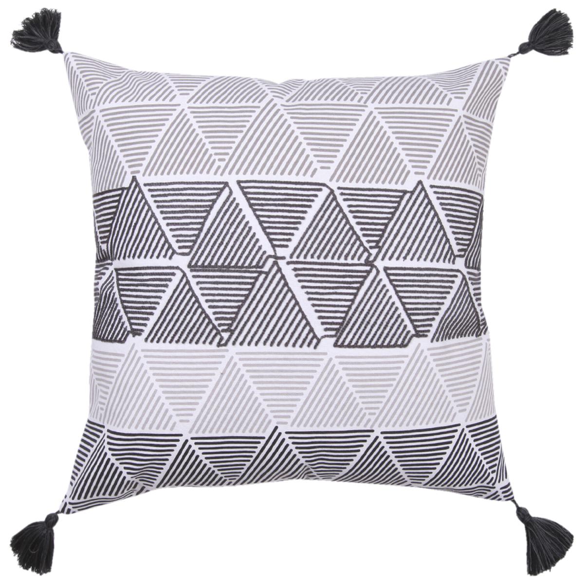 Helsinki Geo Embroidered Cushion - Monochrome – image 2