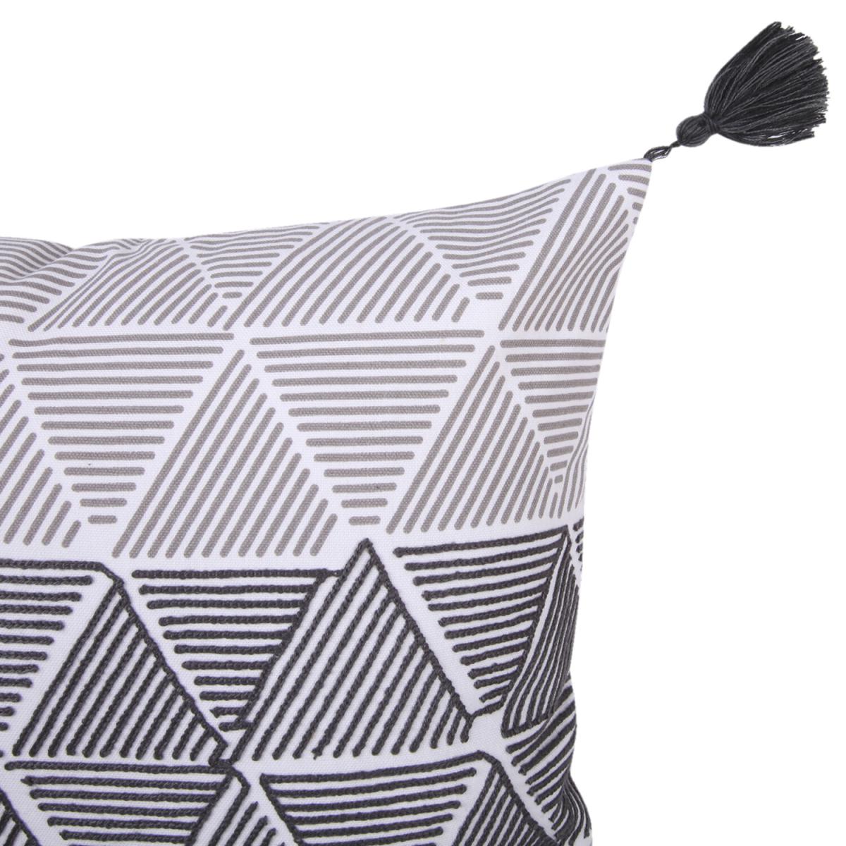 Helsinki Geo Embroidered Cushion - Monochrome – image 3