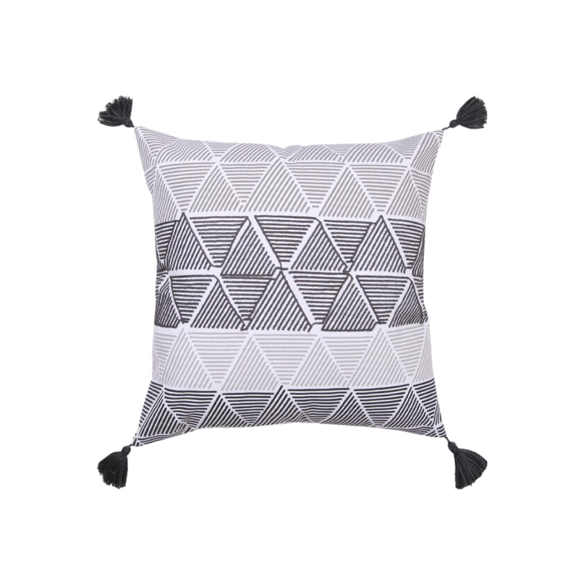 Helsinki Geo Embroidered Cushion - Monochrome – image 1