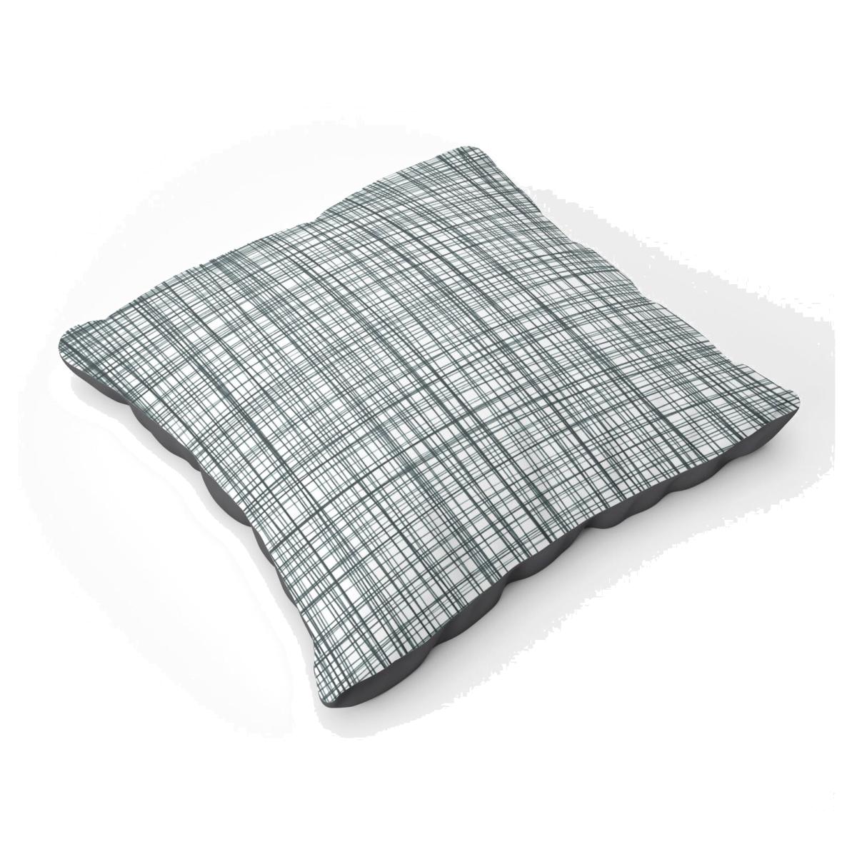 Monochrome Pencil Scribble Floor Cushion - Grey