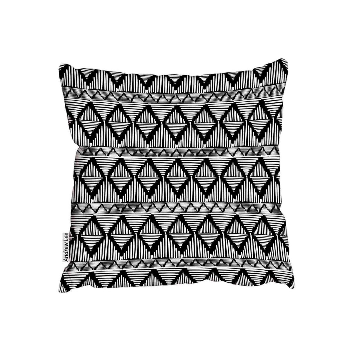 Tribal Pattern With Geometric Ornament Outdoor Cushion - Black / 45cm – image 2