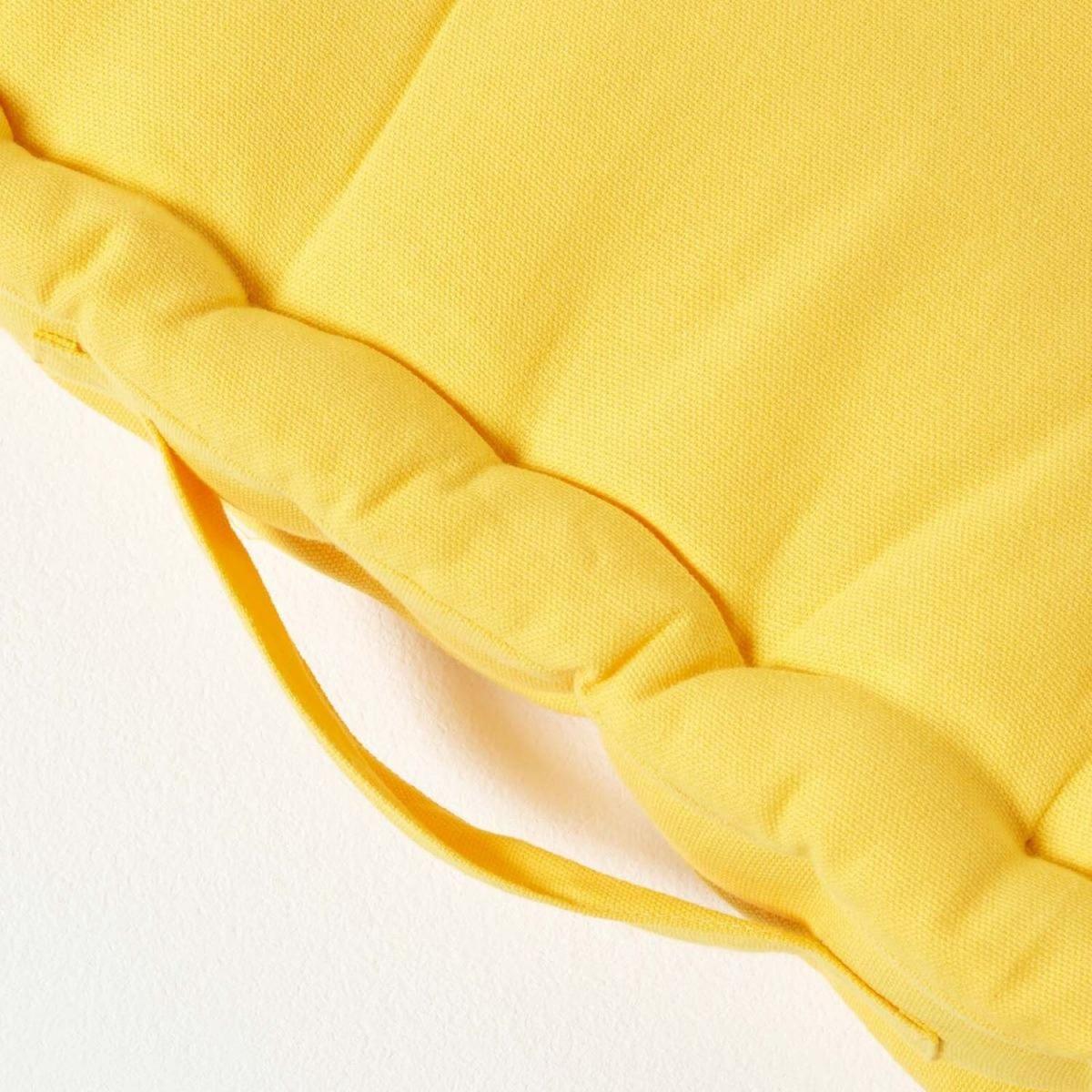 Homescapes Cotton Floor Cushion - Yellow / 10cm – image 3