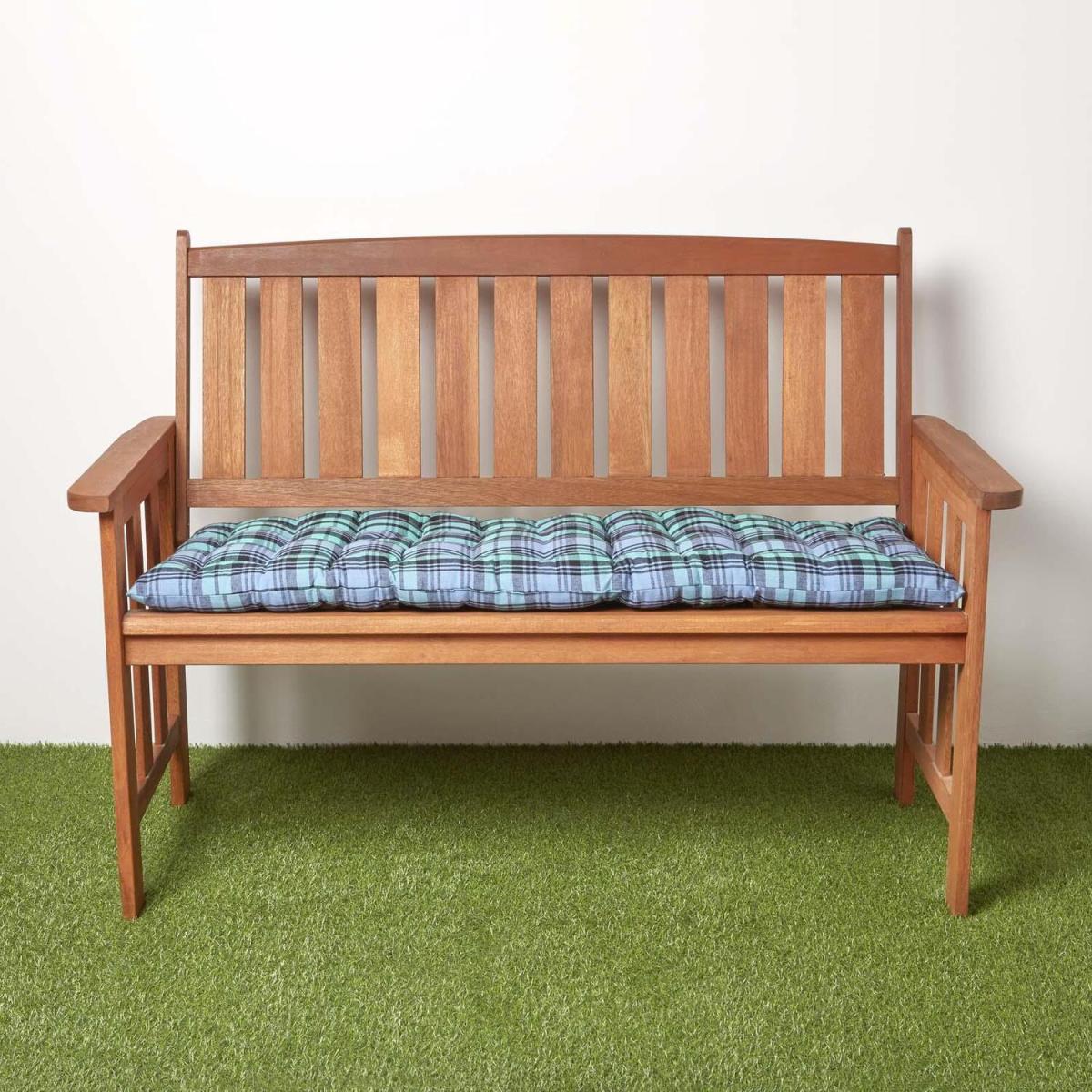 Tartan Garden Bench Pad Cushion - Black Watch / 143cm – image 2