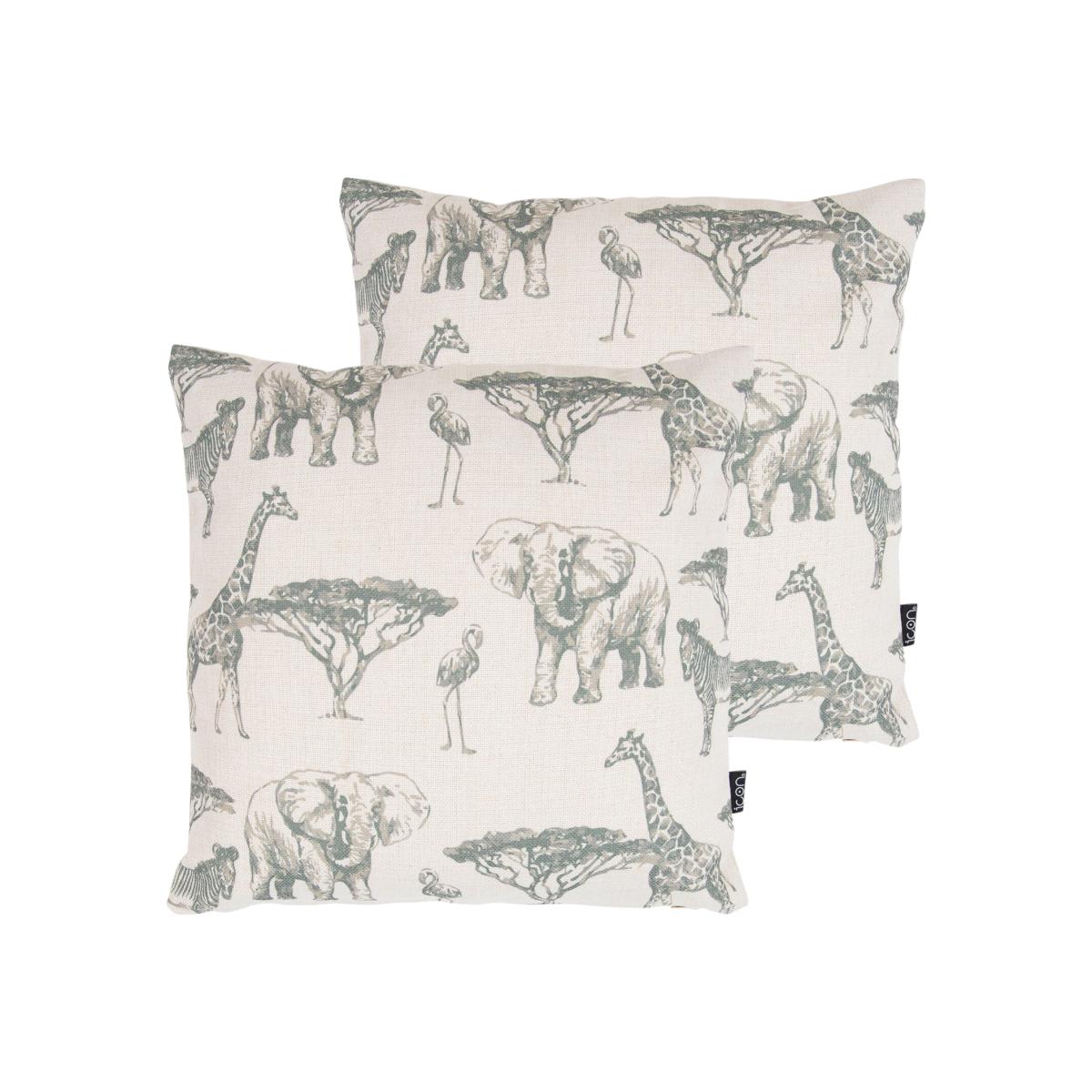 Safari Print Outdoor Cushion (Set of 2) - White – image 1