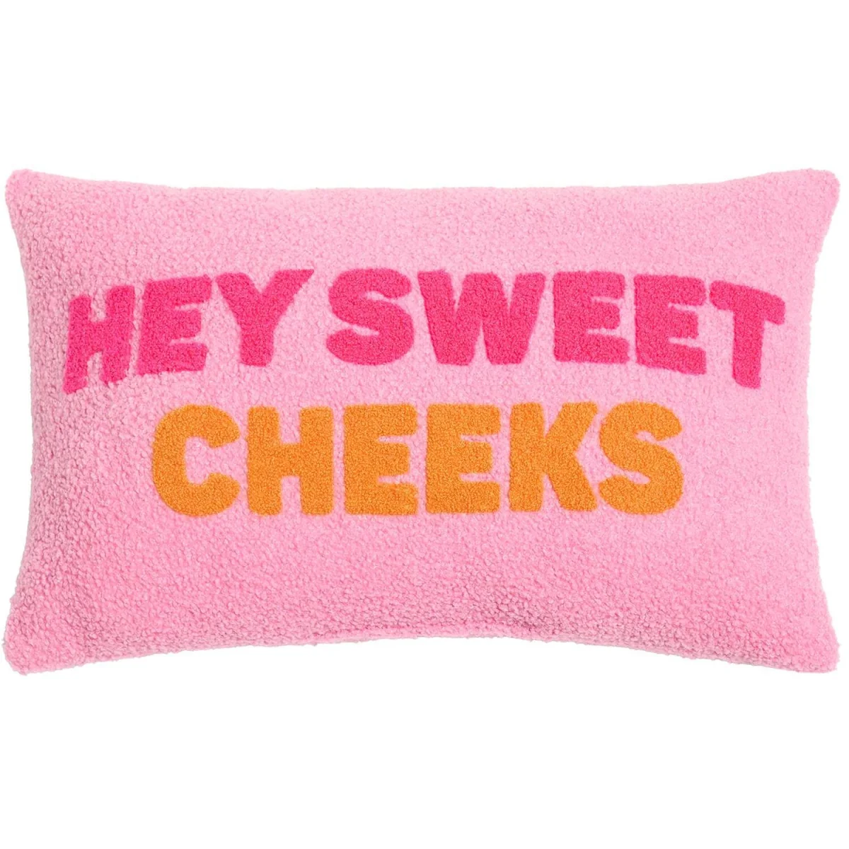 OHS Hey Sweet Cheeks Slogan Cushion - Pink/Orange – image 3