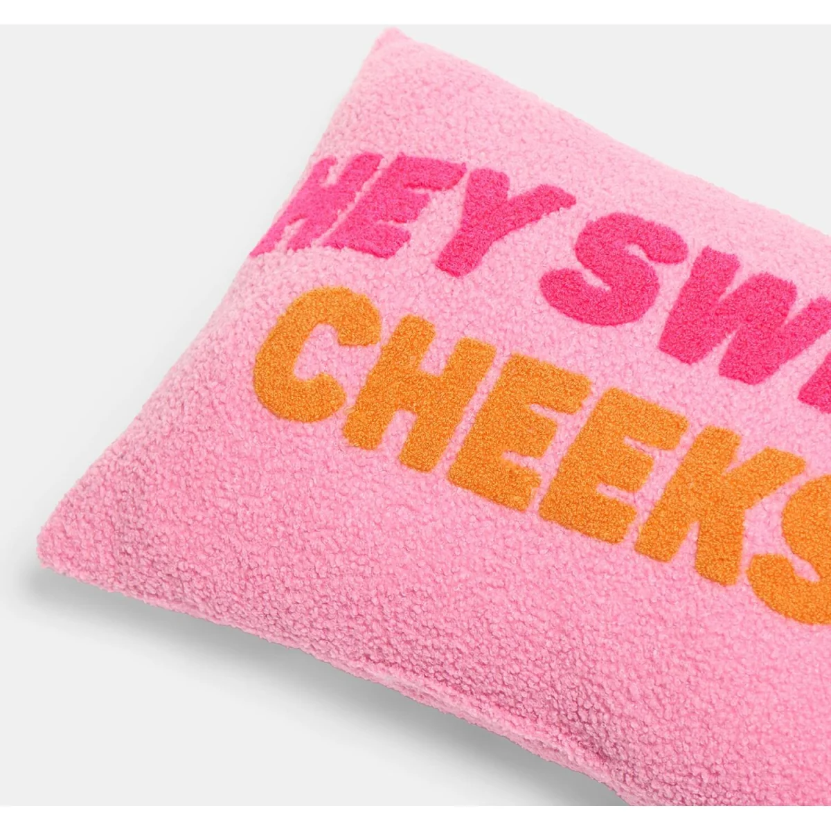 OHS Hey Sweet Cheeks Slogan Cushion - Pink/Orange – image 6