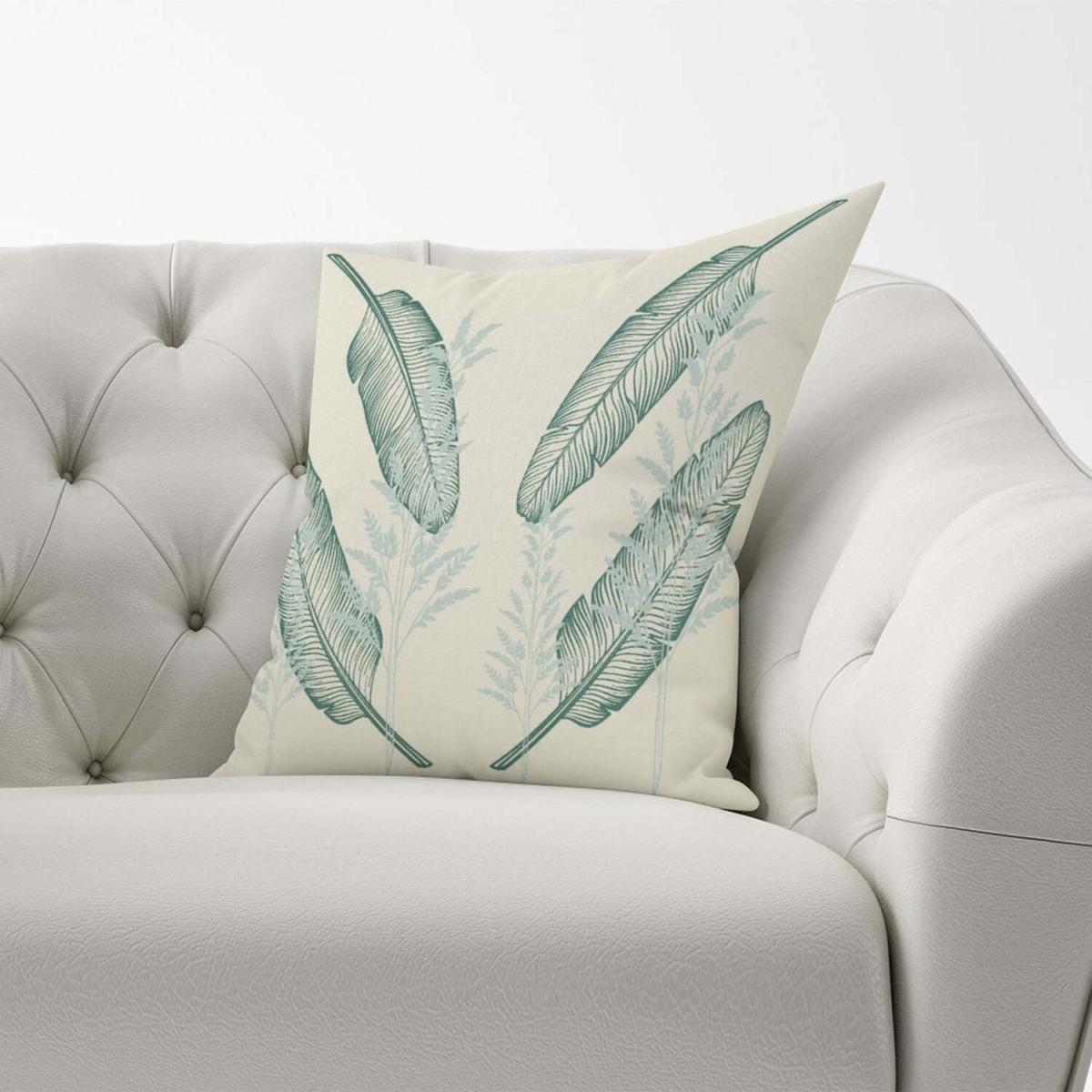 Green Feather Leaves Cushion - Green / 45cm – image 3