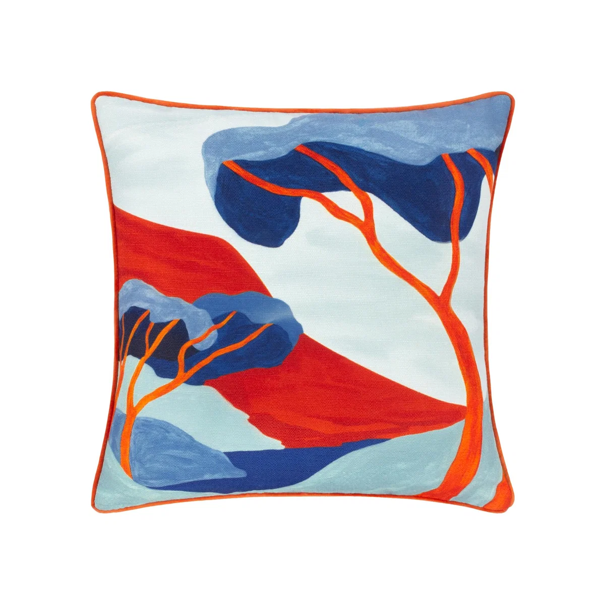 D'Azure Abstract Piped Cushion - Multicolour / Feather