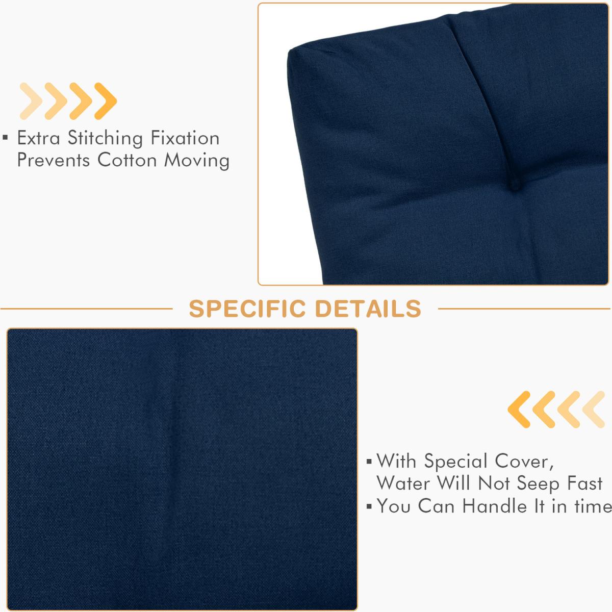 Costway Patio Cushions 50 x 50cm Outdoor Seat Cushions - Navy – image 3