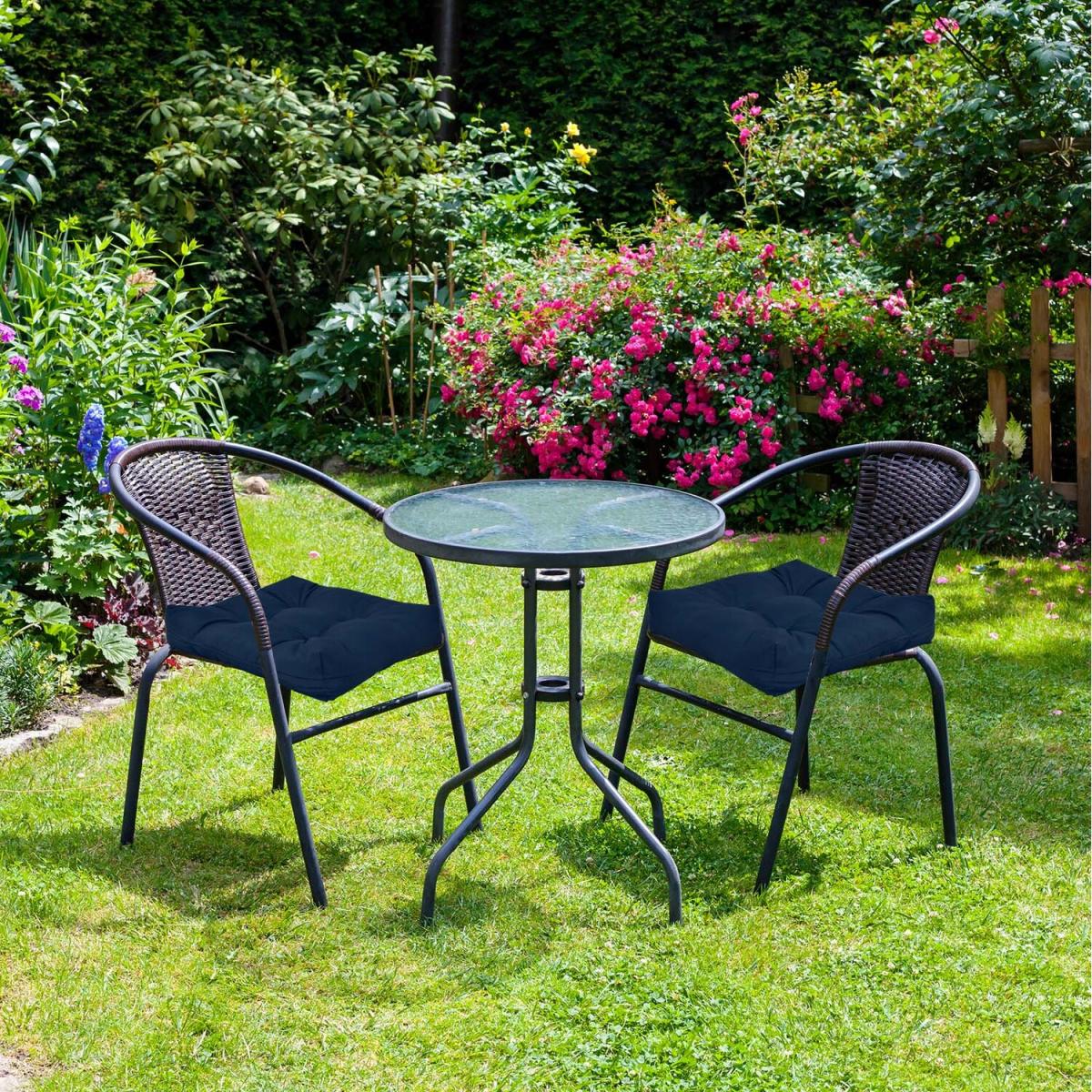 Costway Patio Cushions 50 x 50cm Outdoor Seat Cushions - Navy – image 6