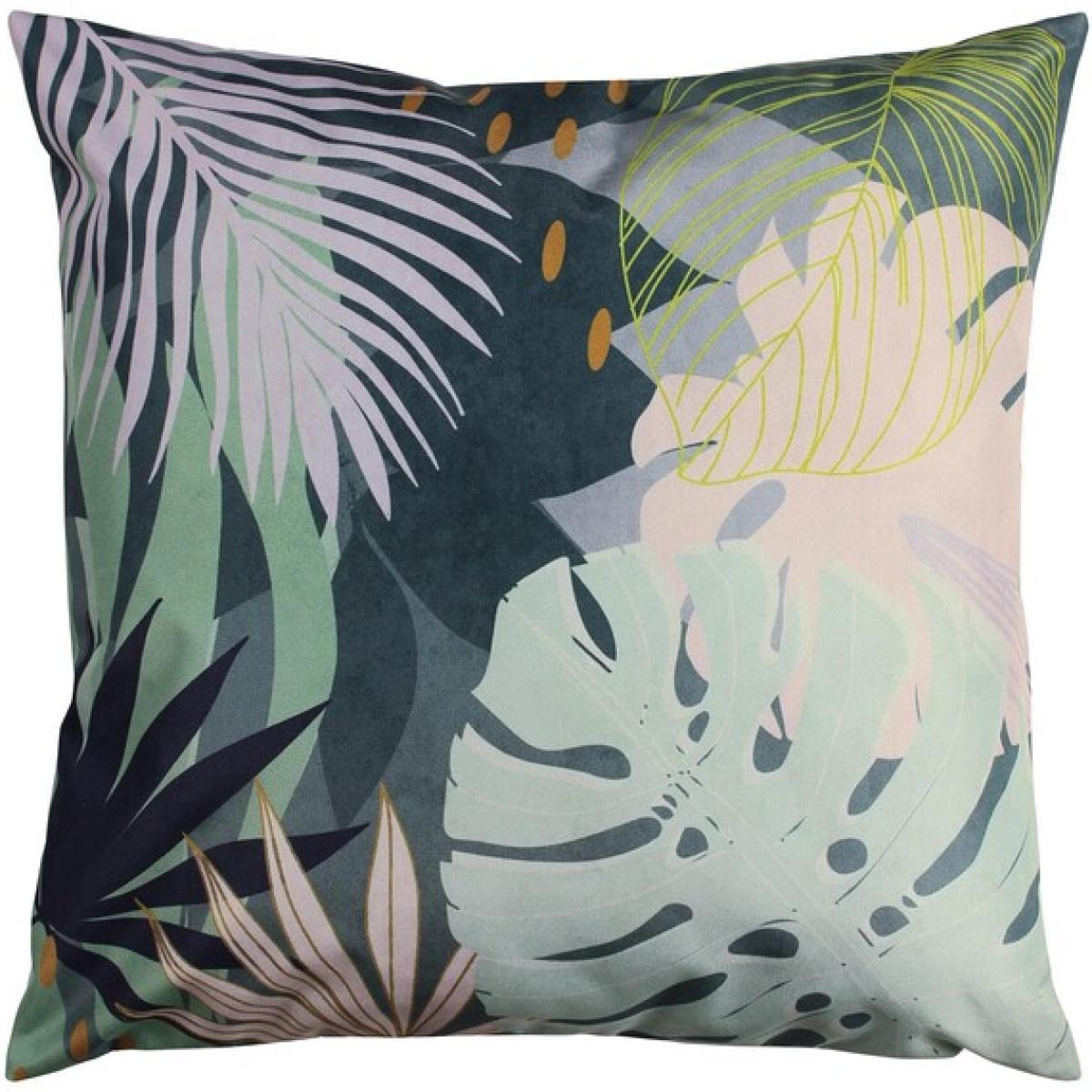 Leafy Outdoor Cushion Teal – image 1