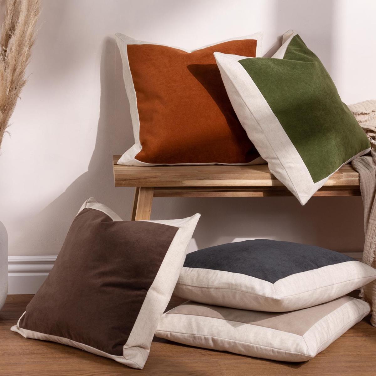 Auden Linen Velvet Cushion - Flint – image 5