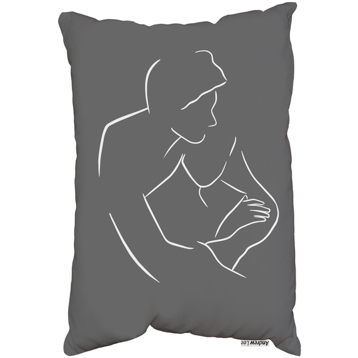 Drawing Of A Couple In One Line Cushion - Grey – image 2