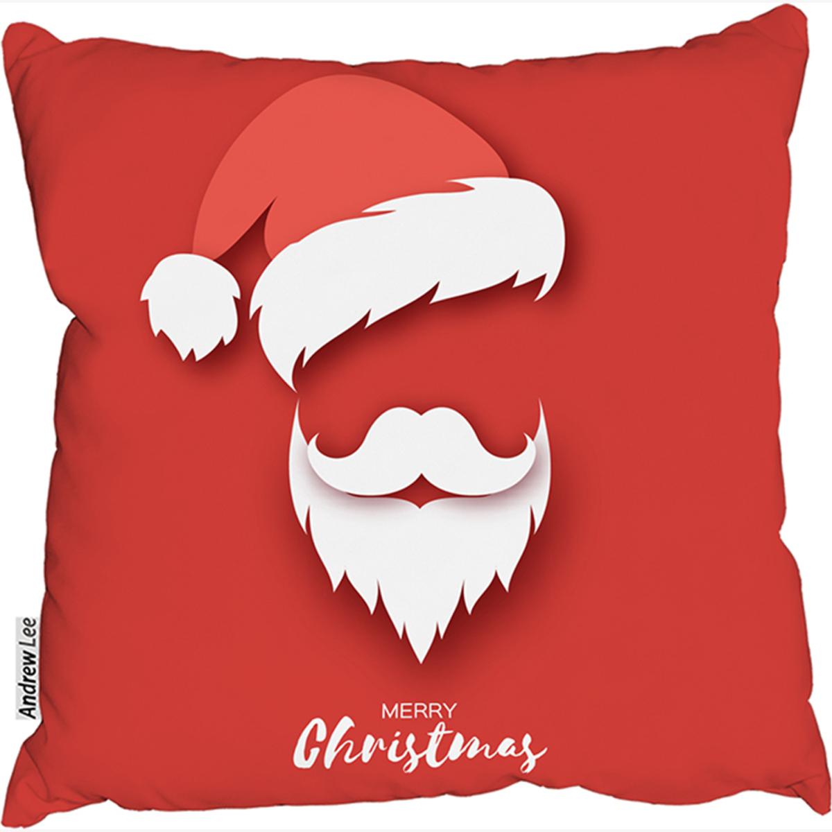 Santa Claus Hat And Beard Outdoor Comfy Cushion - Red / 60cm