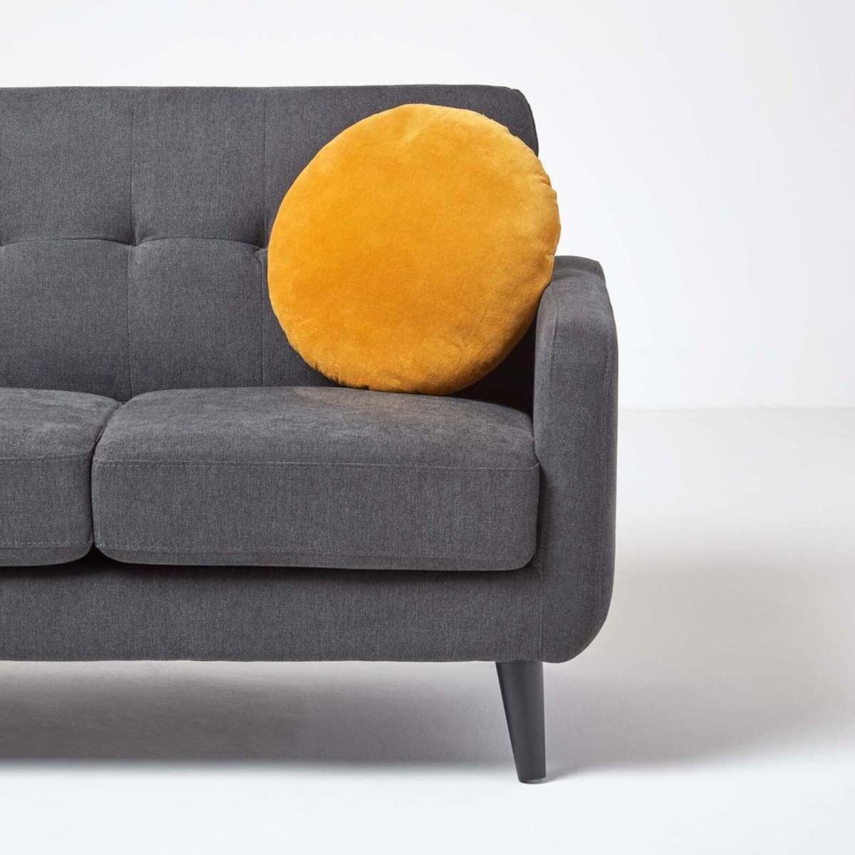 Mustard Velvet Round Cushion - Mustard – image 2