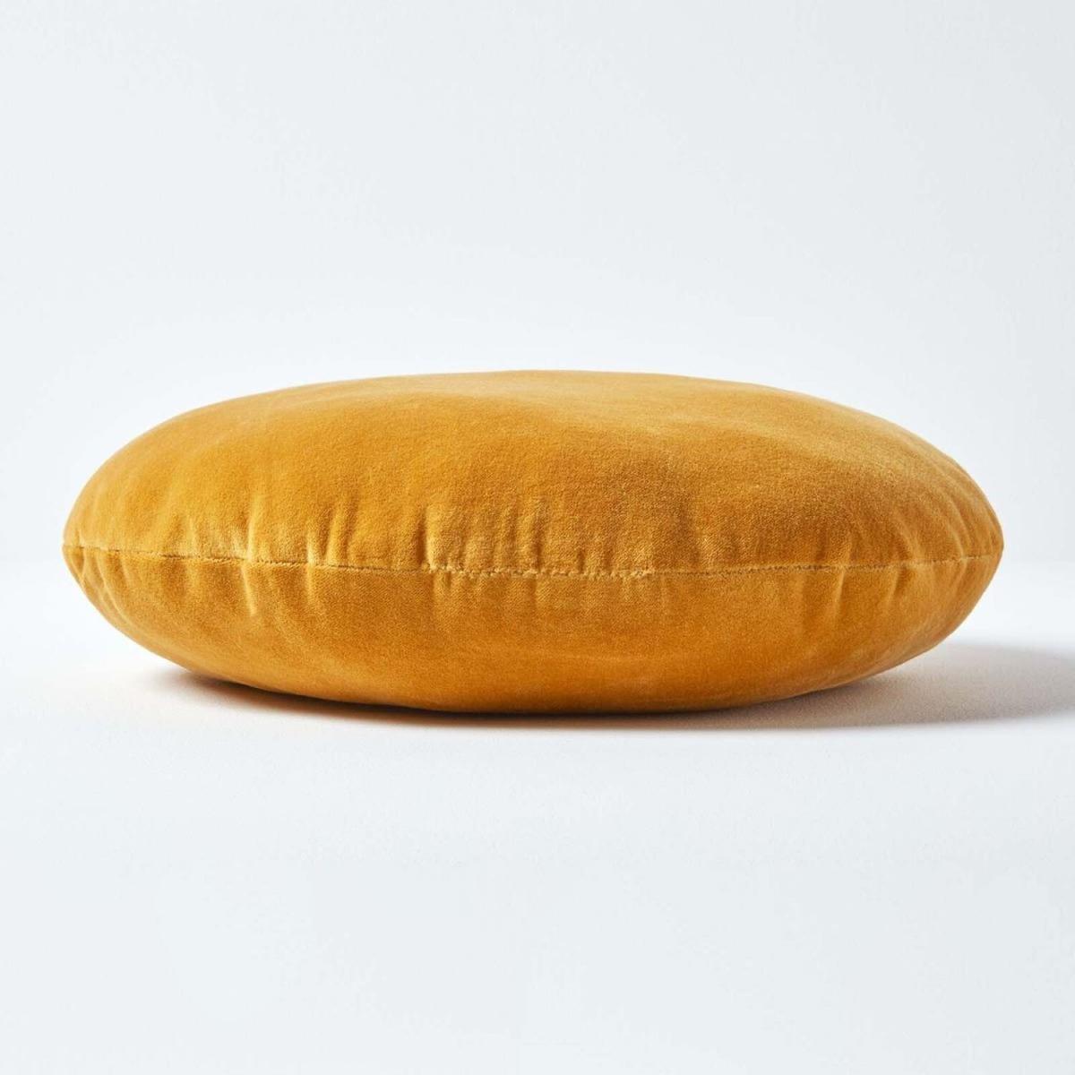 Mustard Velvet Round Cushion - Mustard – image 4