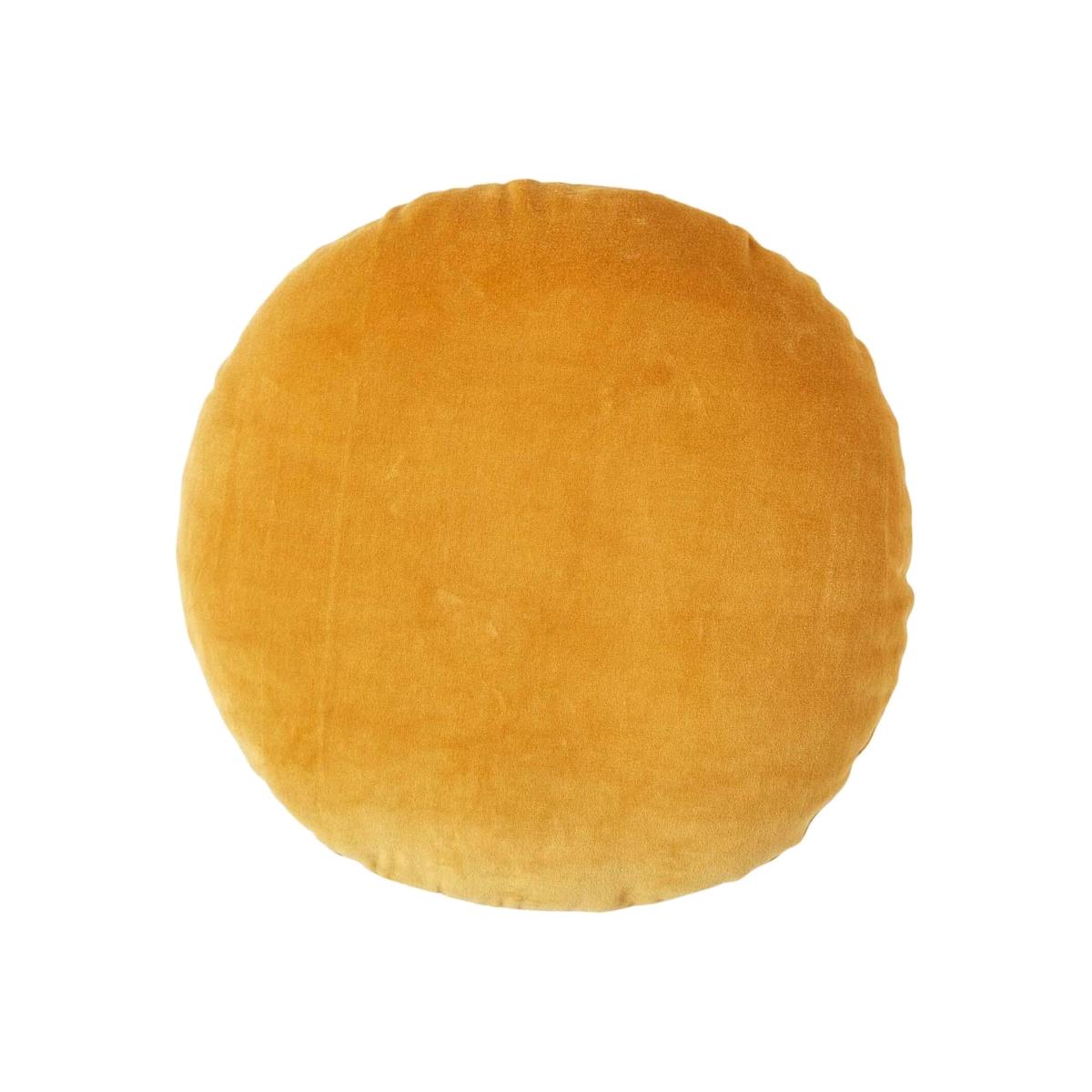 Mustard Velvet Round Cushion - Mustard – image 1