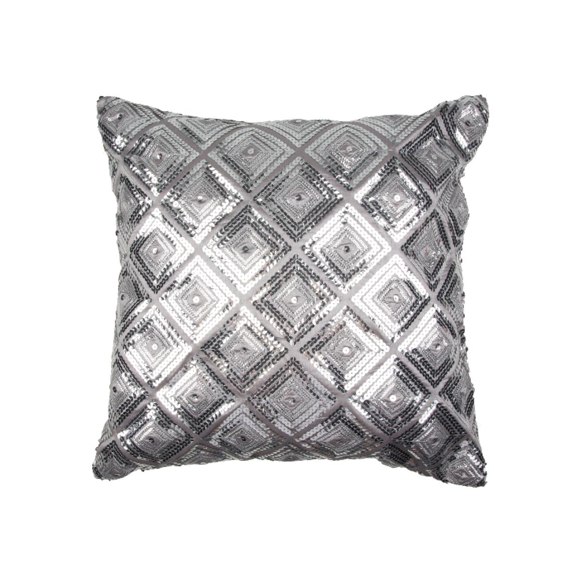 Hollywood Sequin Filled Cushion - Grey