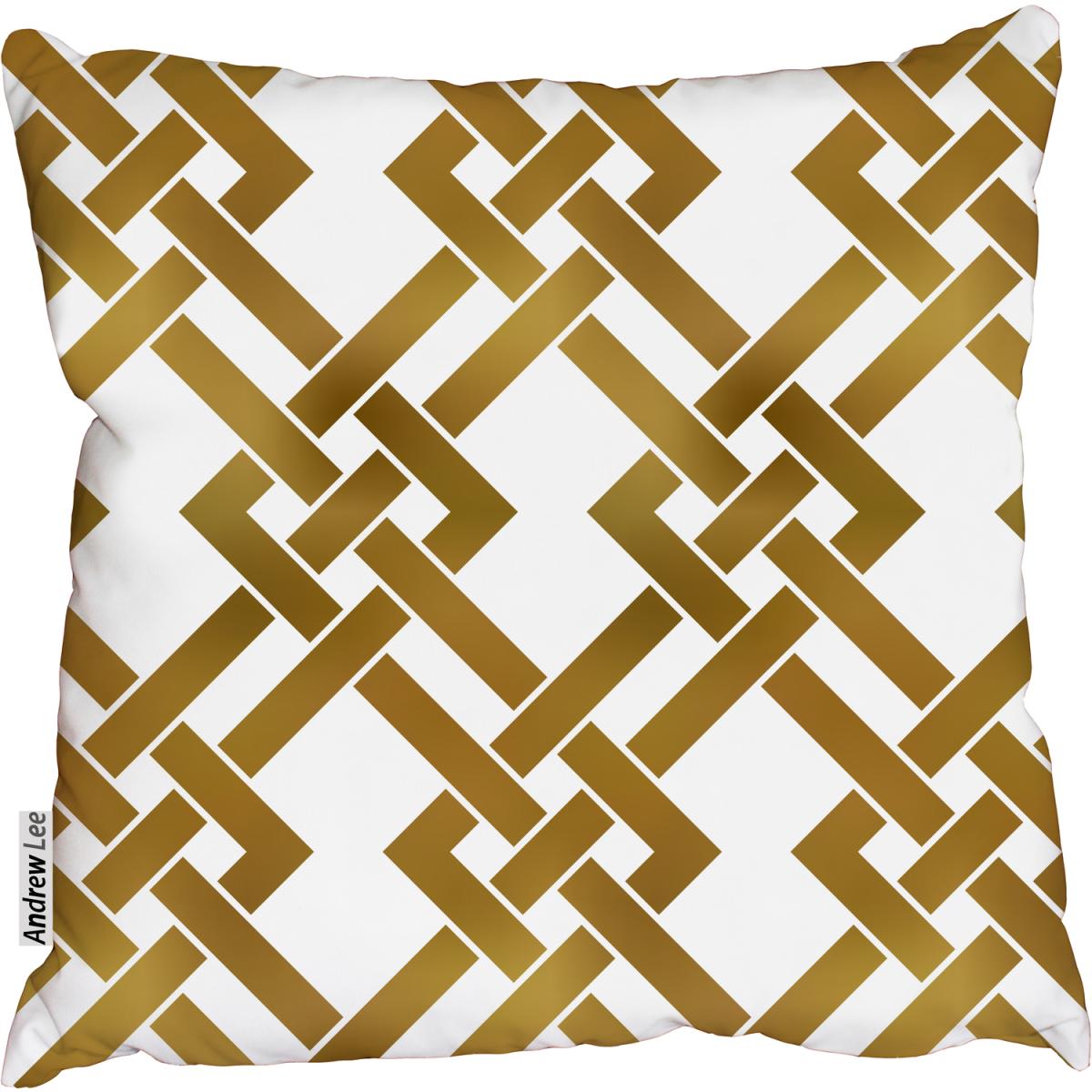 Golden twisted strips Cushion - Yellow / 60cm