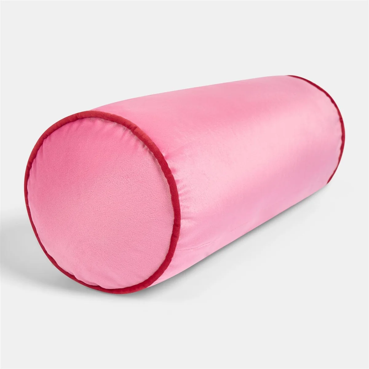 OHS Matte Velvet Bolster Cushion - Pink/ Red – image 5