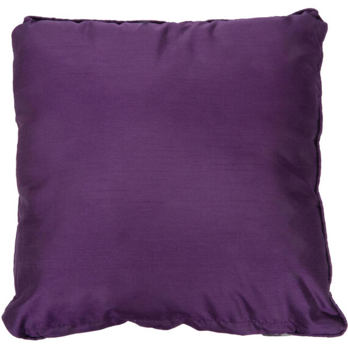 Faux Silk Piped Filled Cushion - Loganberry