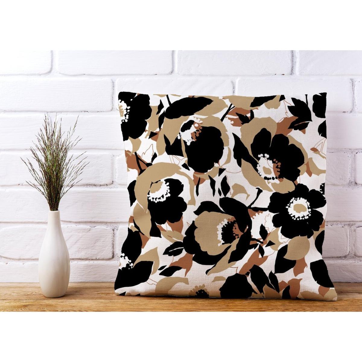 Modern Flower Pattern Cushion - Brown / 45cm – image 3
