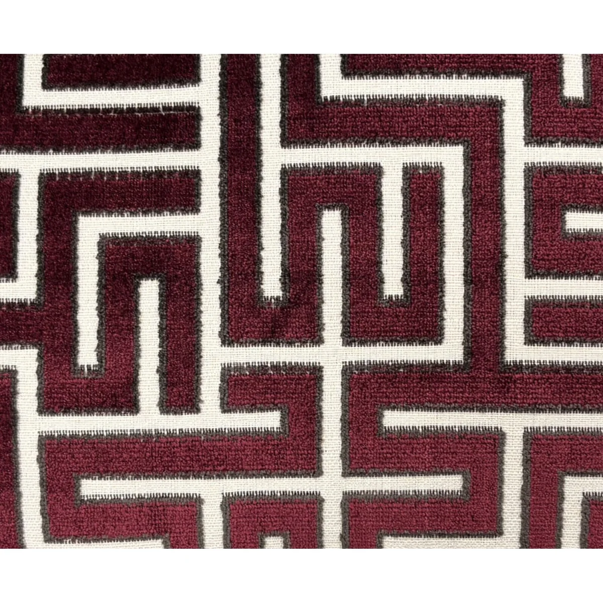 Berlin Cut Velvet Cushion - Burgundy – image 2