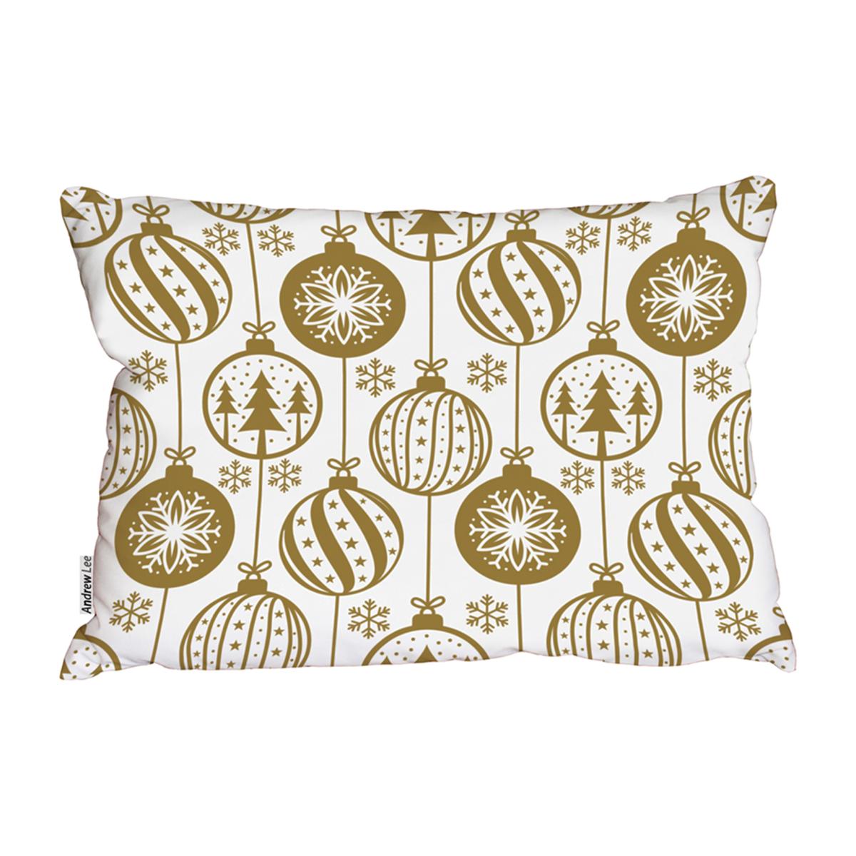Christmas Baubles Stylish Cushion - Blue