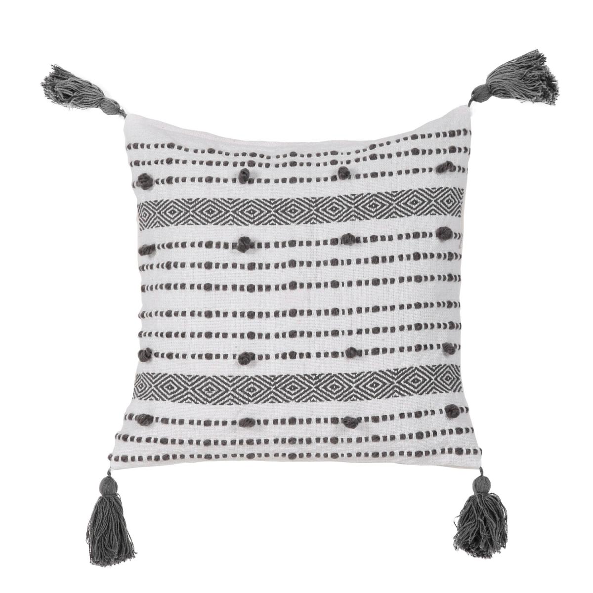 Gaia Woven Stripe Cushion - Grey – image 2