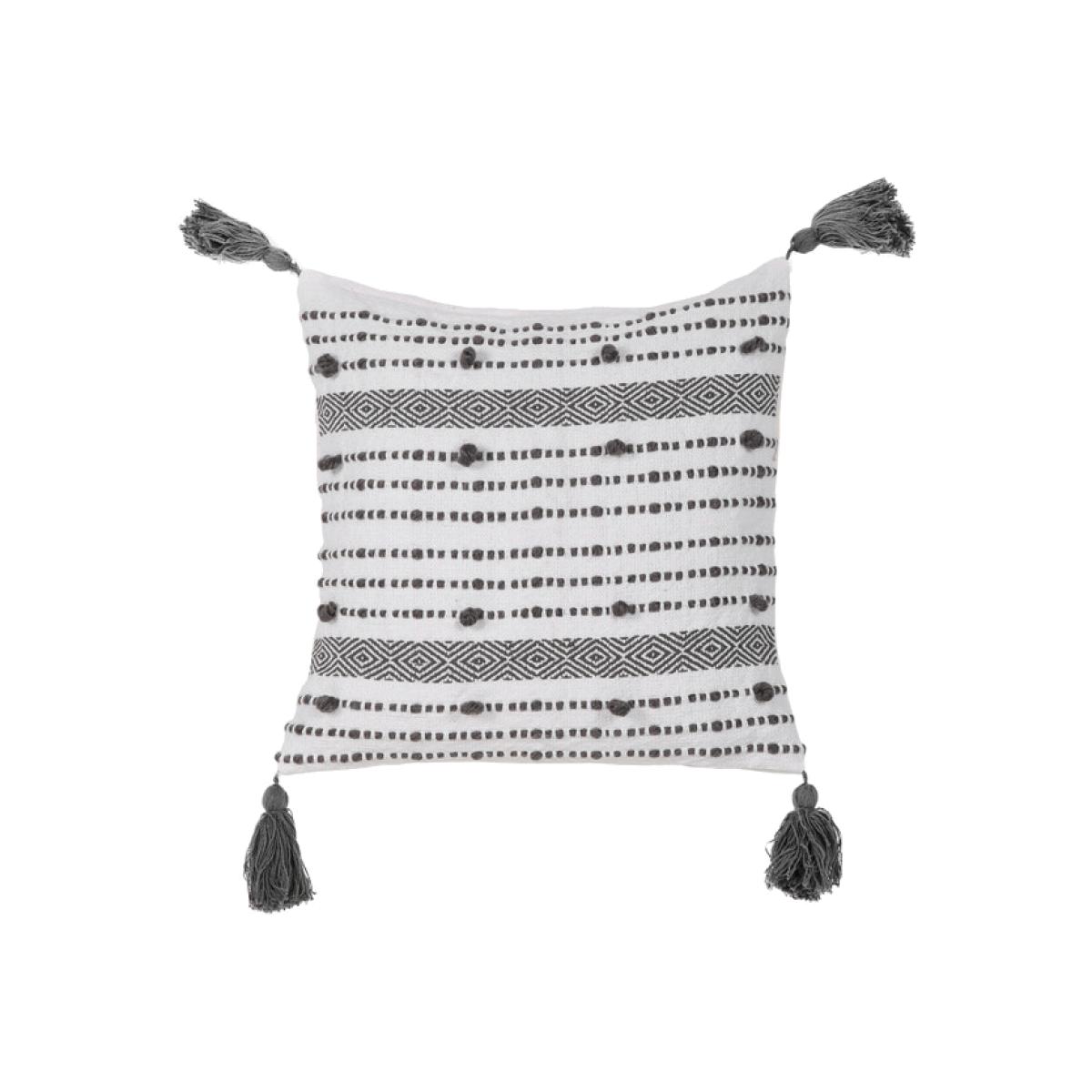 Gaia Woven Stripe Cushion - Grey – image 1