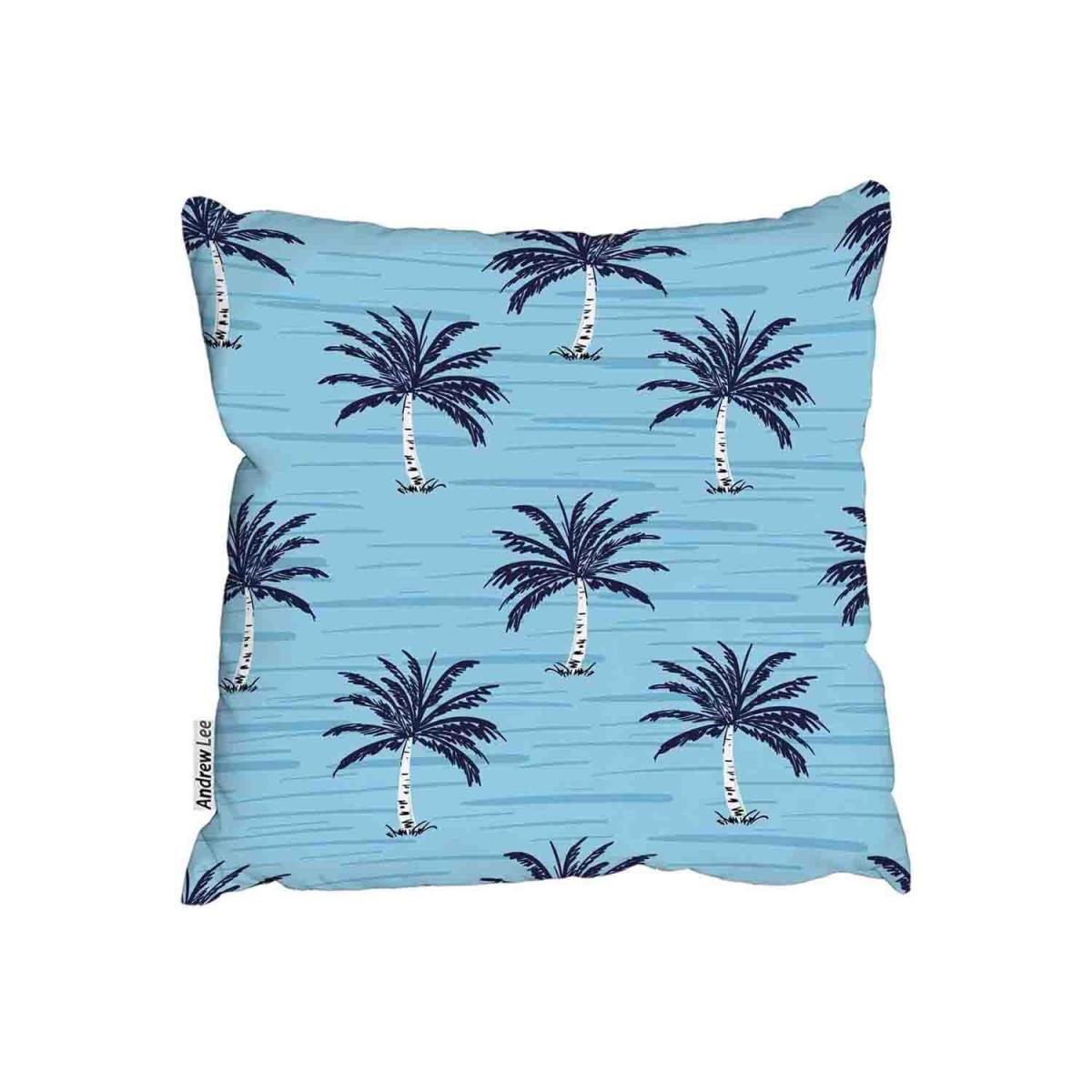 Palm Trees On Blue Outdoor Cushion - Blue / 45cm – image 2