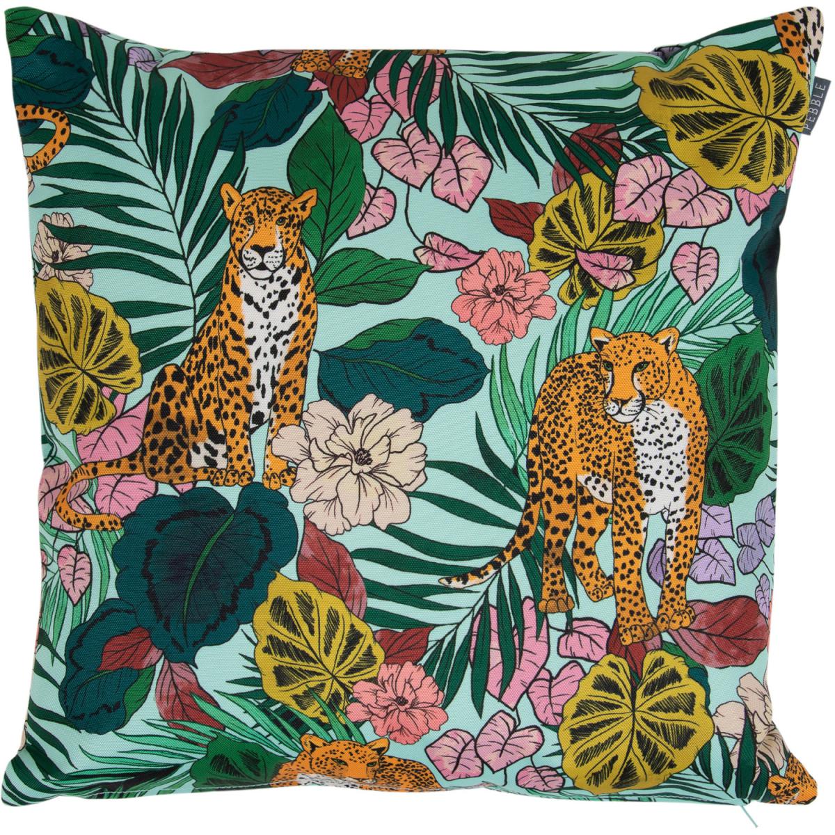 Cheeta Print Outdoor Cushion (Set of 2) - Teal – image 2
