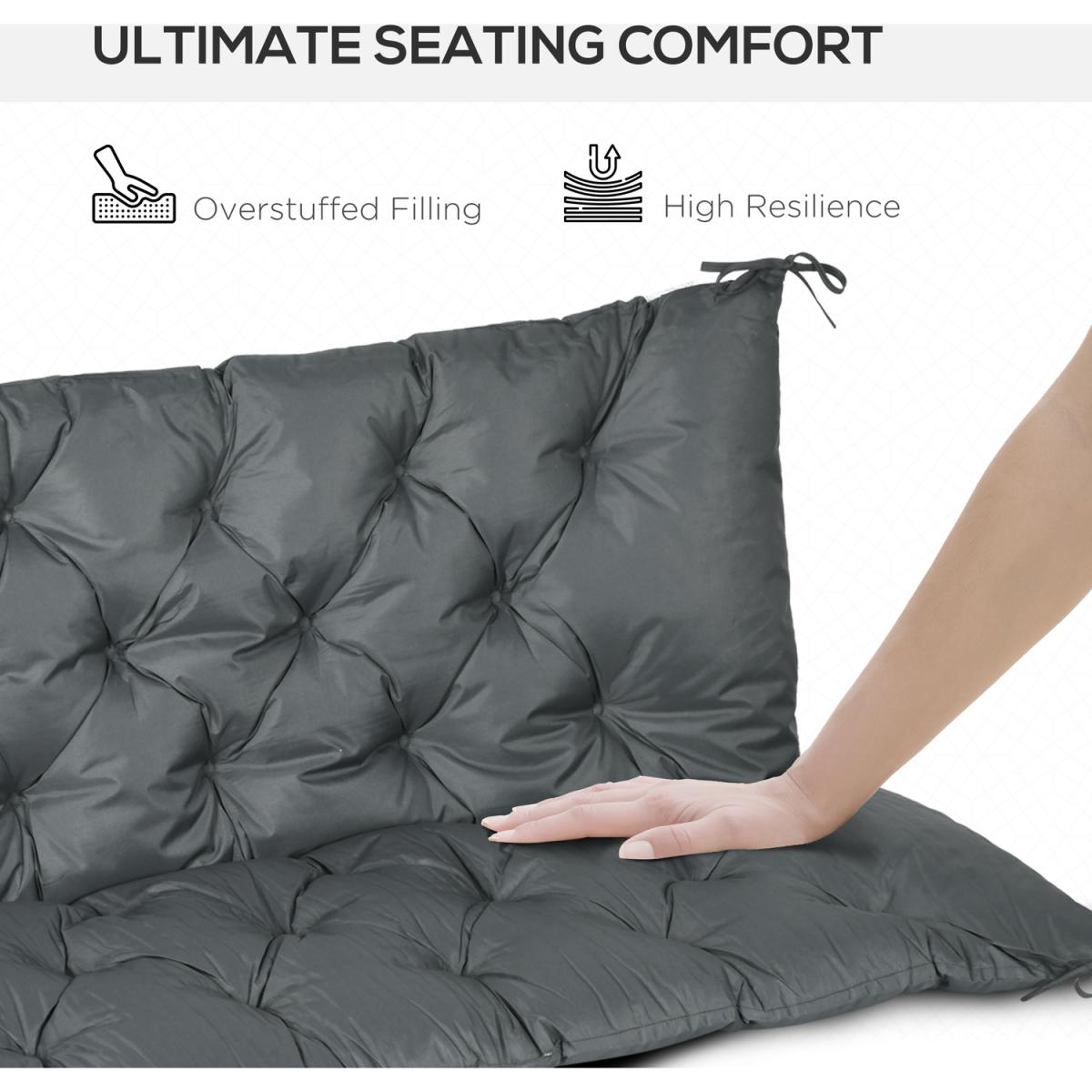 Swing Chair Replacement Seat Pad Cushions - Grey / 150cm – image 3