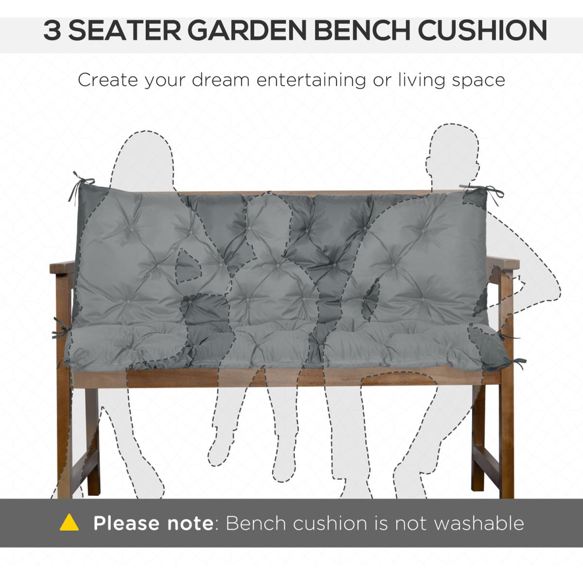 Swing Chair Replacement Seat Pad Cushions - Grey / 150cm – image 5