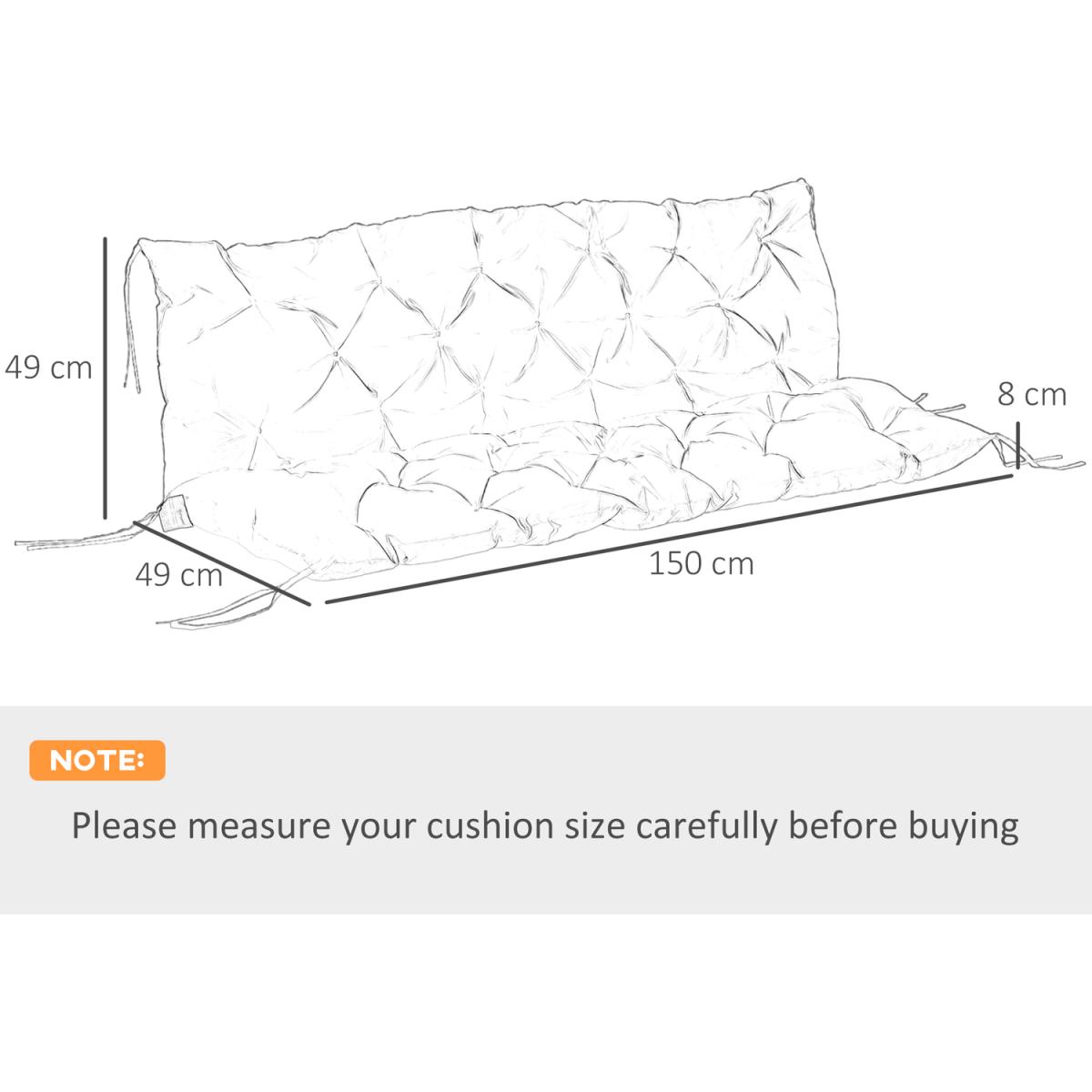 Swing Chair Replacement Seat Pad Cushions - Grey / 150cm – image 8