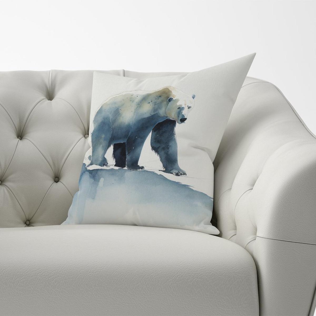 Polar Bear Watercolour Cushion - Yellow – image 2