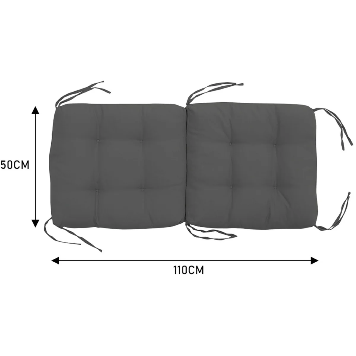 All Weather Lawn Chair Cushion Tufted Seat Mat Pad Indoor Outdoor - Dark Grey – image 5