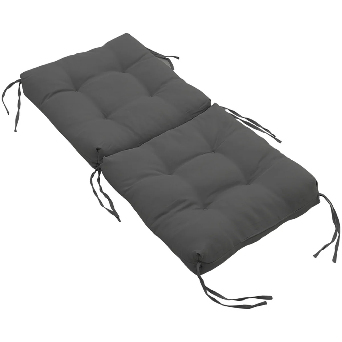 All Weather Lawn Chair Cushion Tufted Seat Mat Pad Indoor Outdoor - Dark Grey – image 6