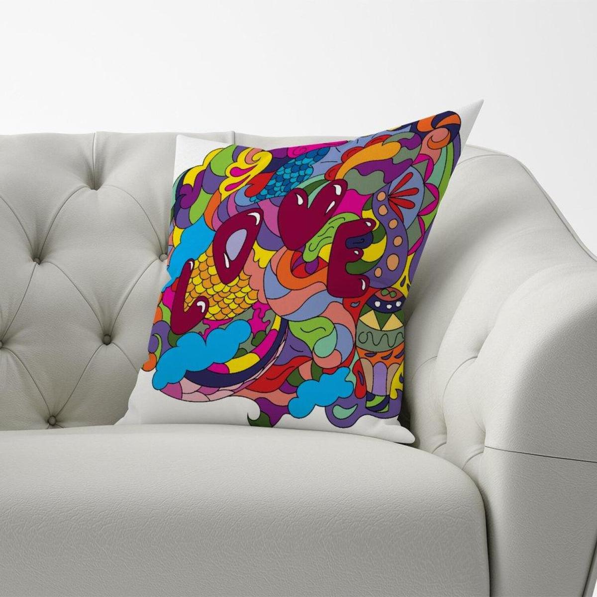 Motley Doodling Love Cushion - Red / 45cm – image 2
