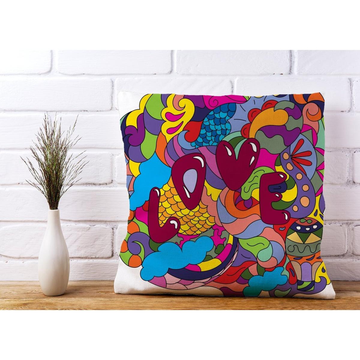Motley Doodling Love Cushion - Red / 45cm – image 3