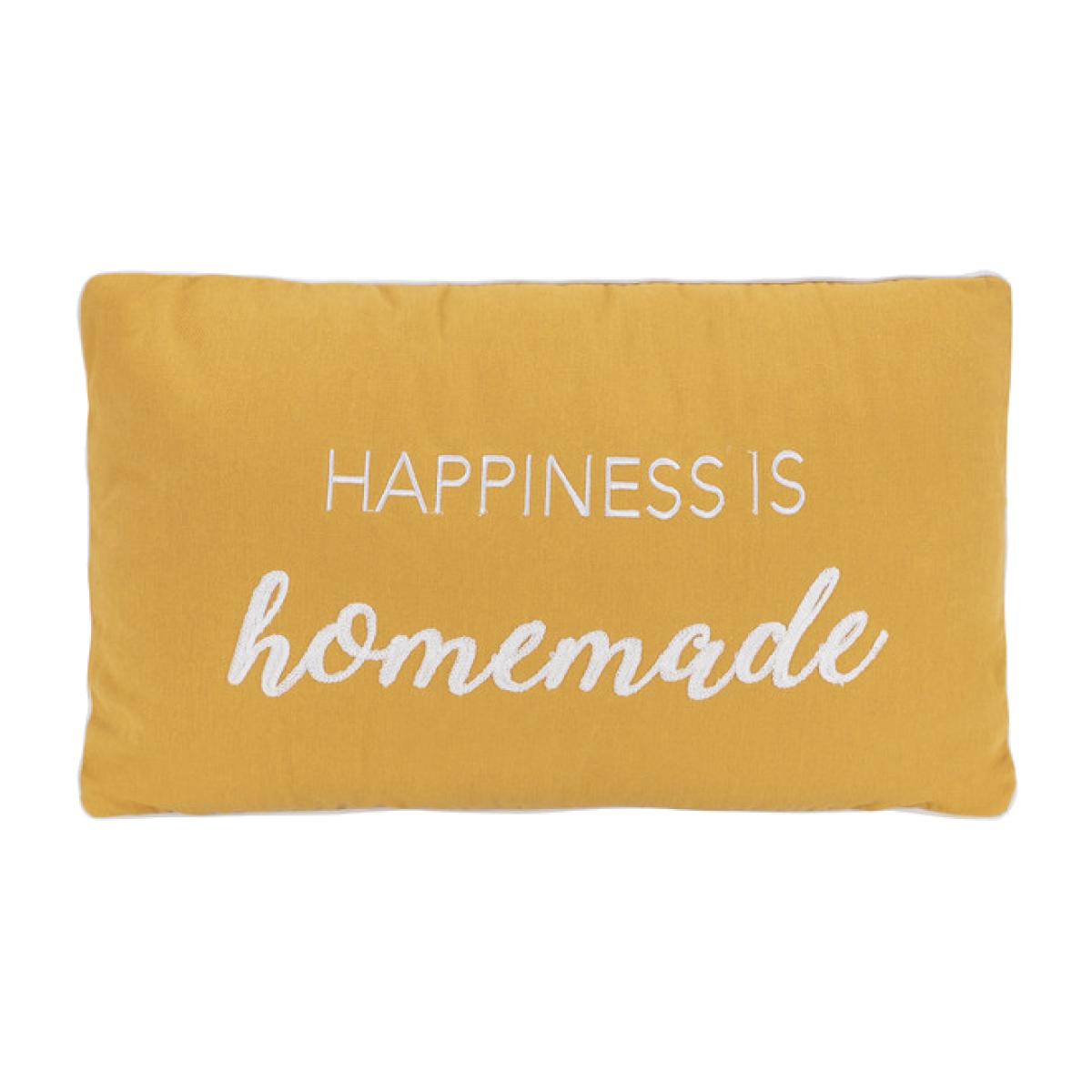 Happiness is Homemade Cushion - Yellow