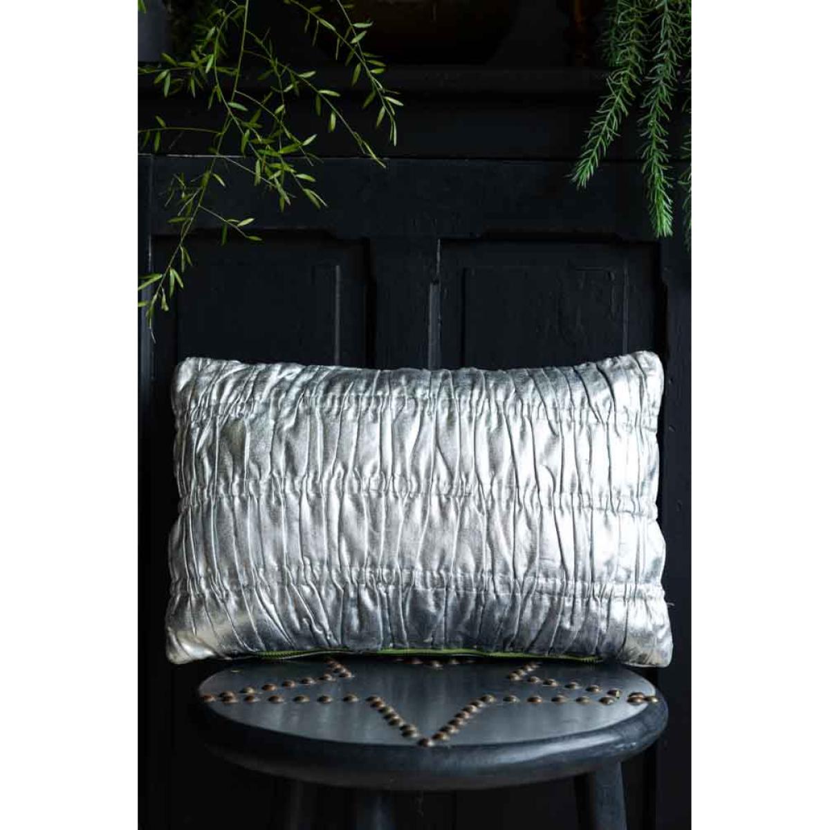 HKliving Shiny Silver Cushion – image 3
