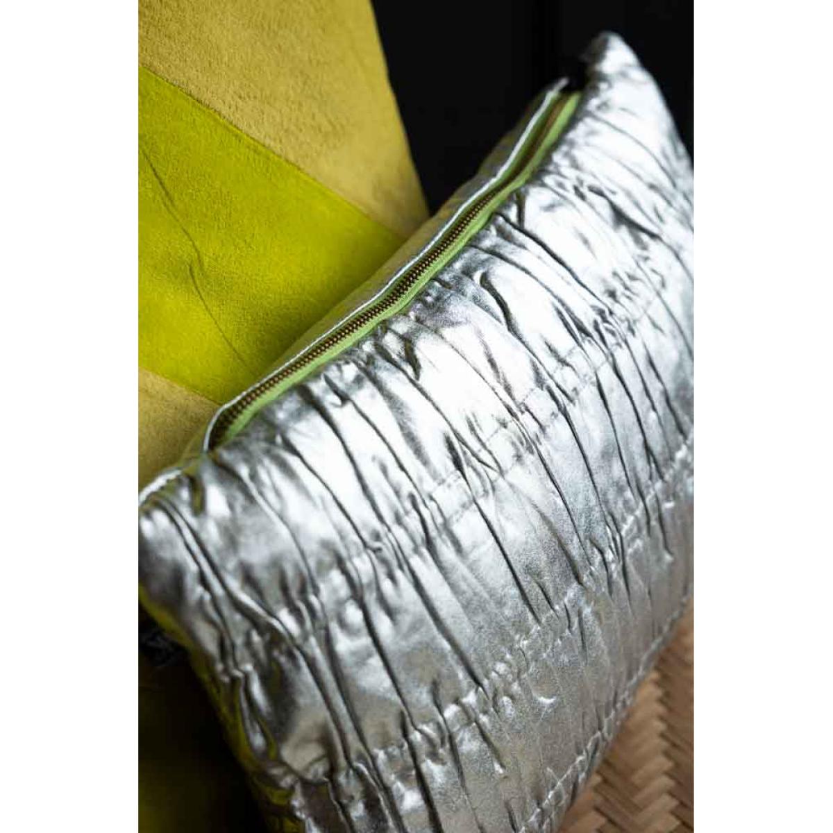 HKliving Shiny Silver Cushion – image 4