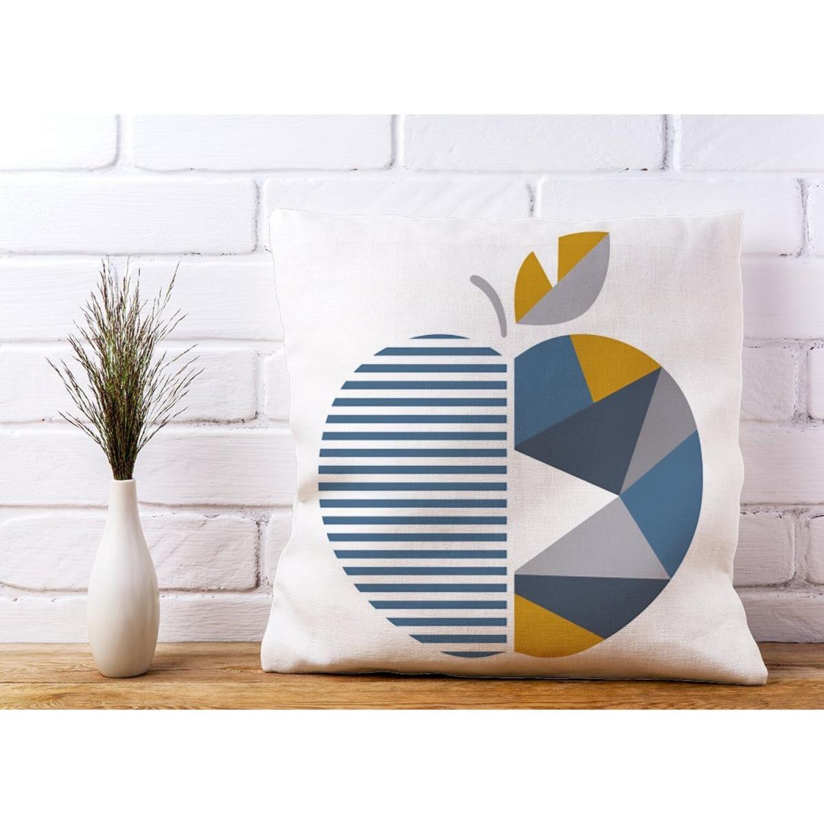Geometric Apple Cushion - Blue / 45cm – image 3