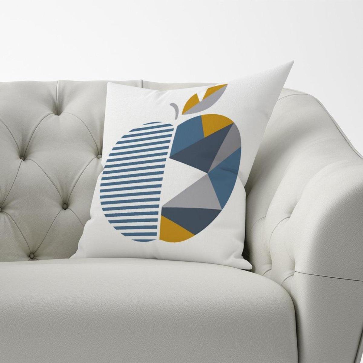 Geometric Apple Cushion - Blue / 45cm – image 1